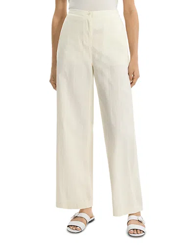 Theory Flowy Wide Leg Pants In White