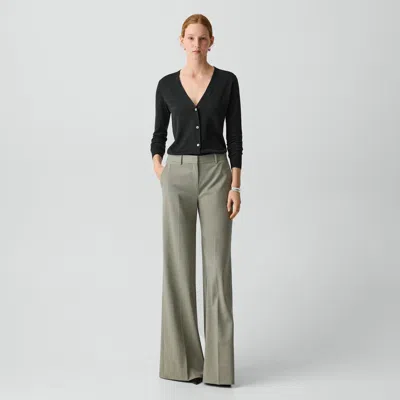 Theory Fluid Flare Pant, 33'' In Wool Gabardine In Gray