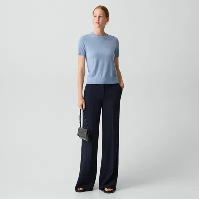 Theory Fluid Flare Pant In Admiral Crepe In Blue