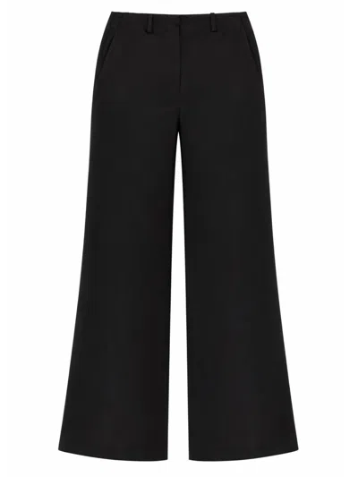 Theory Fluid High-waisted Triacetate Wide-leg Pants In Black