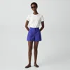 Theory Fluid Pleat Short In Good Linen In Blue