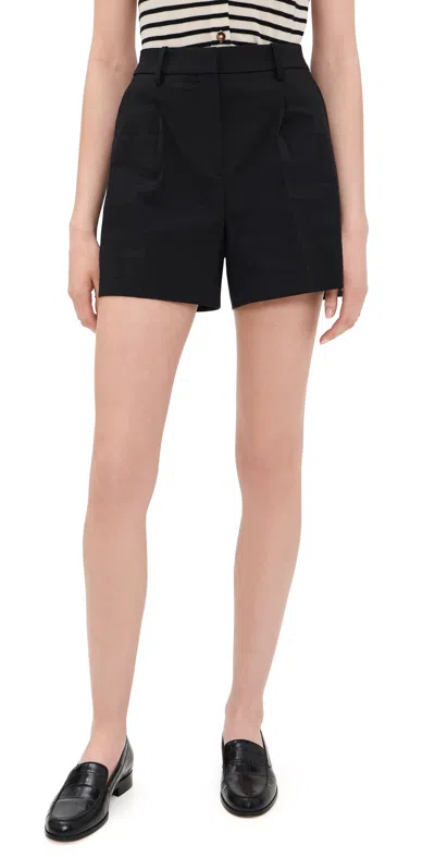 THEORY FLUID PLEATED SHORTS BLACK