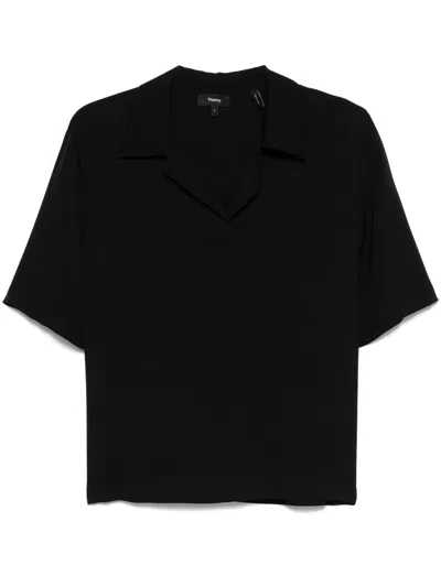 Theory Fluid Polo Top.moder Clothing In Black