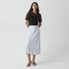 Theory Fluid Pull-on Skirt In Washed Twill In Gray