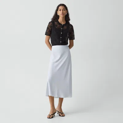 Theory Fluid Pull-on Skirt In Washed Twill In Gray