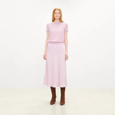 Theory Fluid Pull-on Skirt In Silk Georgette In Rose Mauve