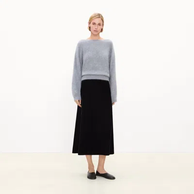Theory Fluid Skirt In Stretch Velvet In Black