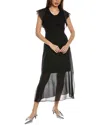 Theory Flutter Midi Dress In Black