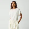 Theory Flutter Sleeve Top In Regal Wool In New Ivory
