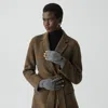 Theory Fold-back Gloves In Cashmere In Gray