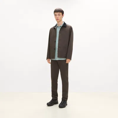 Theory Four-button Jacket In Moonsoft Cotton In Brown