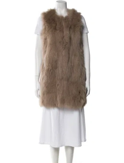 Pre-owned Theory Fox Fur Coat In Brown