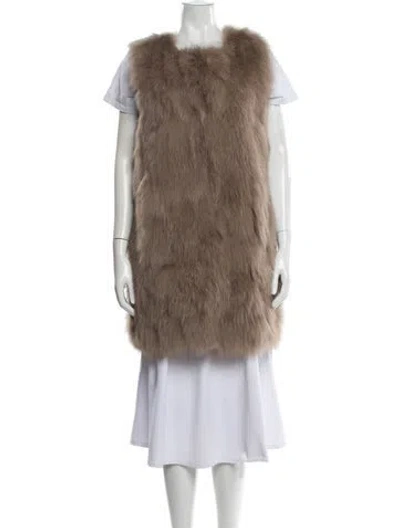 Pre-owned Theory Fox Fur Jacket In Neutral