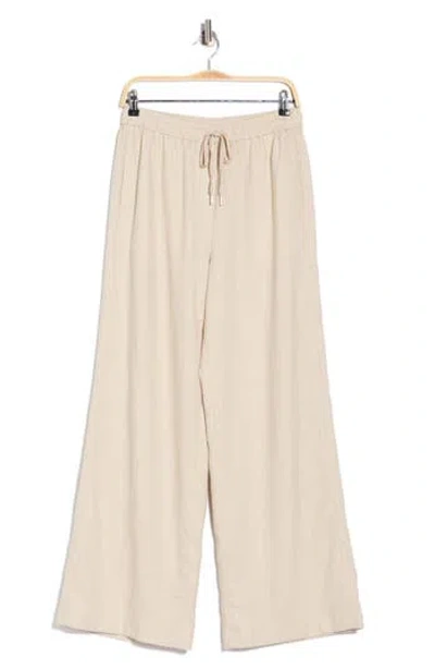 Theory Free Flow Linen Blend Drawstring Pants In Gray
