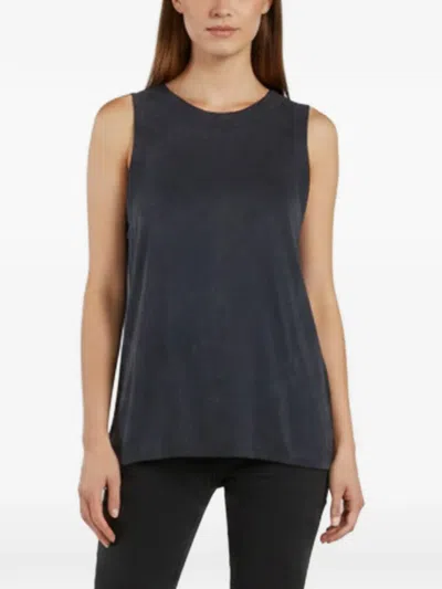 Pre-owned Theory Fringed Sleeveless Top In Black