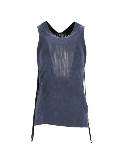 Pre-owned Theory Fringed Sleeveless Top In Blue