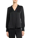 Theory Front Seam Blouse In Black