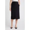 Theory Trouser Linen Midi Skirt In Black