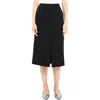 Theory Trouser Skirt Womens Crepe Solid Pencil Skirt In Black