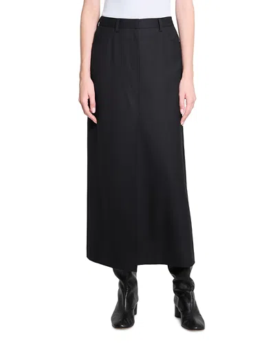 Theory Front Vent Maxi Skirt In Black