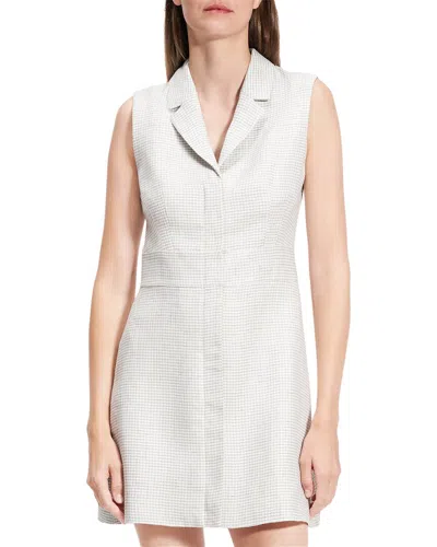 THEORY THEORY FRONT ZIP LINEN-BLEND MINI DRESS