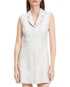 Theory Womens  Notched-lapel Sleeveless Linen-blend Mini Dress