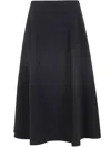 Theory Black Mid-waist Flared Skirt In Black
