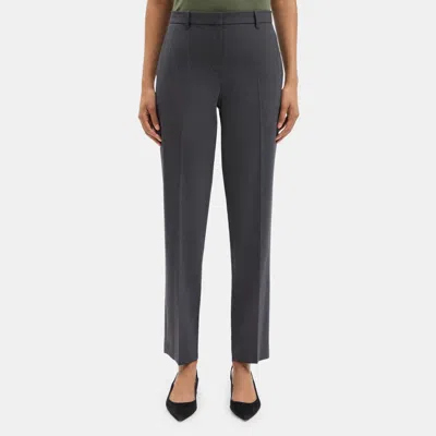 Theory Full Length Pant In Stretch Wool In Gray