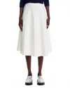 Theory Full Round Midi Skirt In Ivory In White
