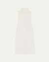 Theory Funnel-neck Admiral Crepe Sleeveless Midi Dress In White
