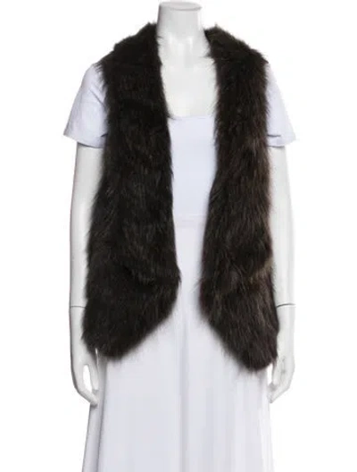 Pre-owned Theory Fur Coat In Brown