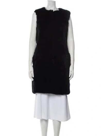 Pre-owned Theory Fur Fur Jacket In Black