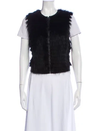 Pre-owned Theory Fur Fur Jacket In Black