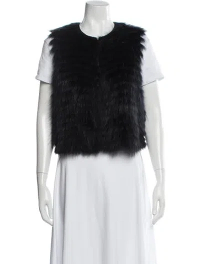 Pre-owned Theory Fur Fur Jacket In Black