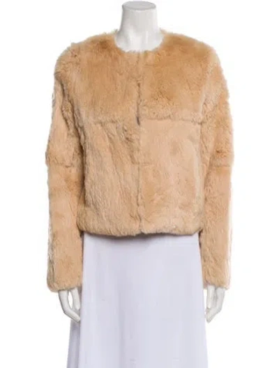 Pre-owned Theory Fur Fur Jacket In Neutral