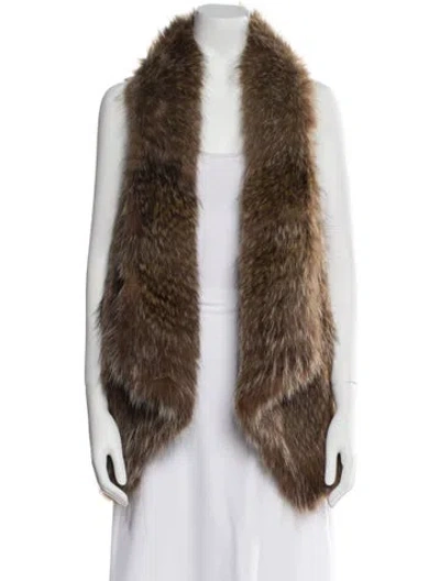 Pre-owned Theory Fur Fur Jacket W/ Tags In Brown