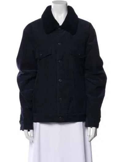 Pre-owned Theory Fur Jacket In Black