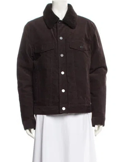 Pre-owned Theory Fur Jacket In Brown