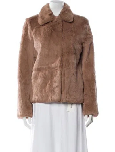 Pre-owned Theory Fur Jacket In Neutral