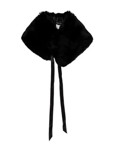 Pre-owned Theory Fur Shawl In Black