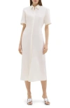 Theory Linen Midi Shirt Dress In White