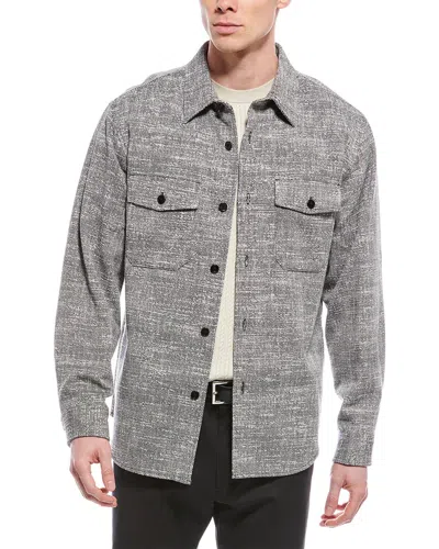 Theory Garvin Tweed Shirt Jacket In Black