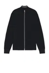 Theory Gary Ribbed Knit Zip Sweater Baltic/force Grey In Baltic Force Grey