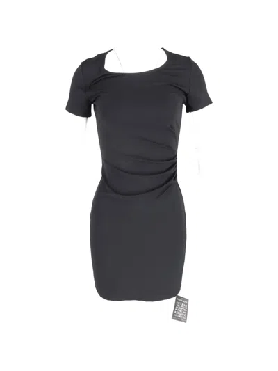 Pre-owned Theory Gathered Mini Dress In Black