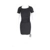 Theory Gathered Mini Dress In Black Viscose In Black