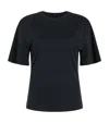 Theory Gathered-shoulder T-shirt In Black