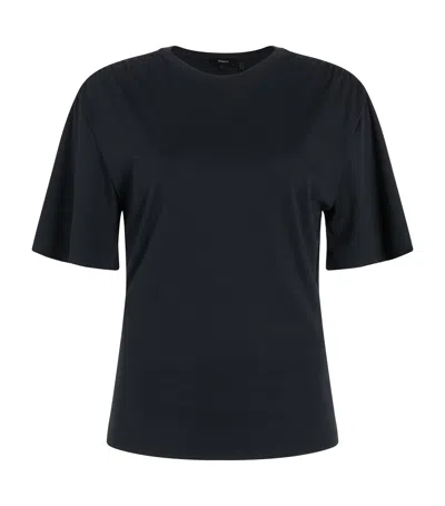 Theory Gathered-shoulder T-shirt In Black
