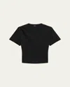 Theory Gathered Shoulder Top In Black