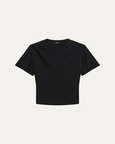 Theory Gathered Shoulder Top In Black
