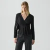 Theory Gathered Top In Crepe Jersey In Black